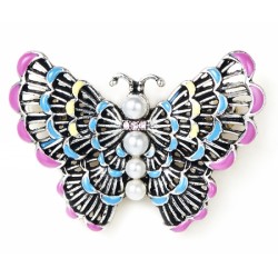 Schmetterlings-Brosche mit Perlen
